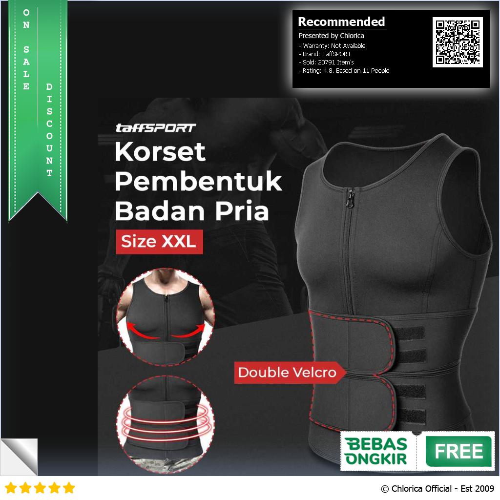 TaffSPORT Korset Pembentuk Badan Pria Waist Fat Burner Double Velcro MWL10