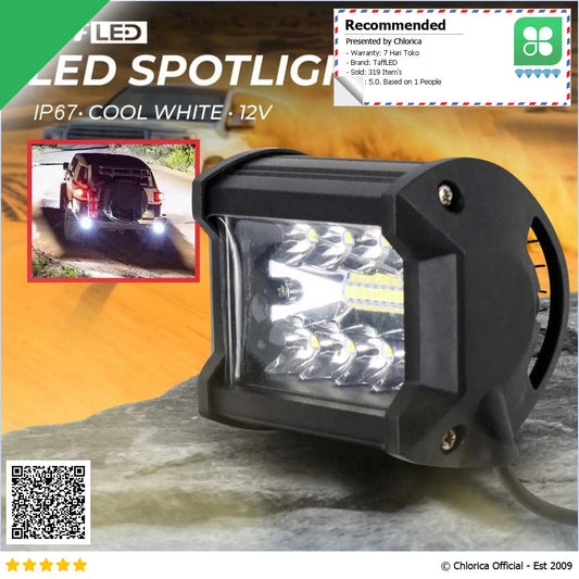 TaffLED Spotlight LED Foglamp Headlight Offroad IP67 Cool White 12V JT050