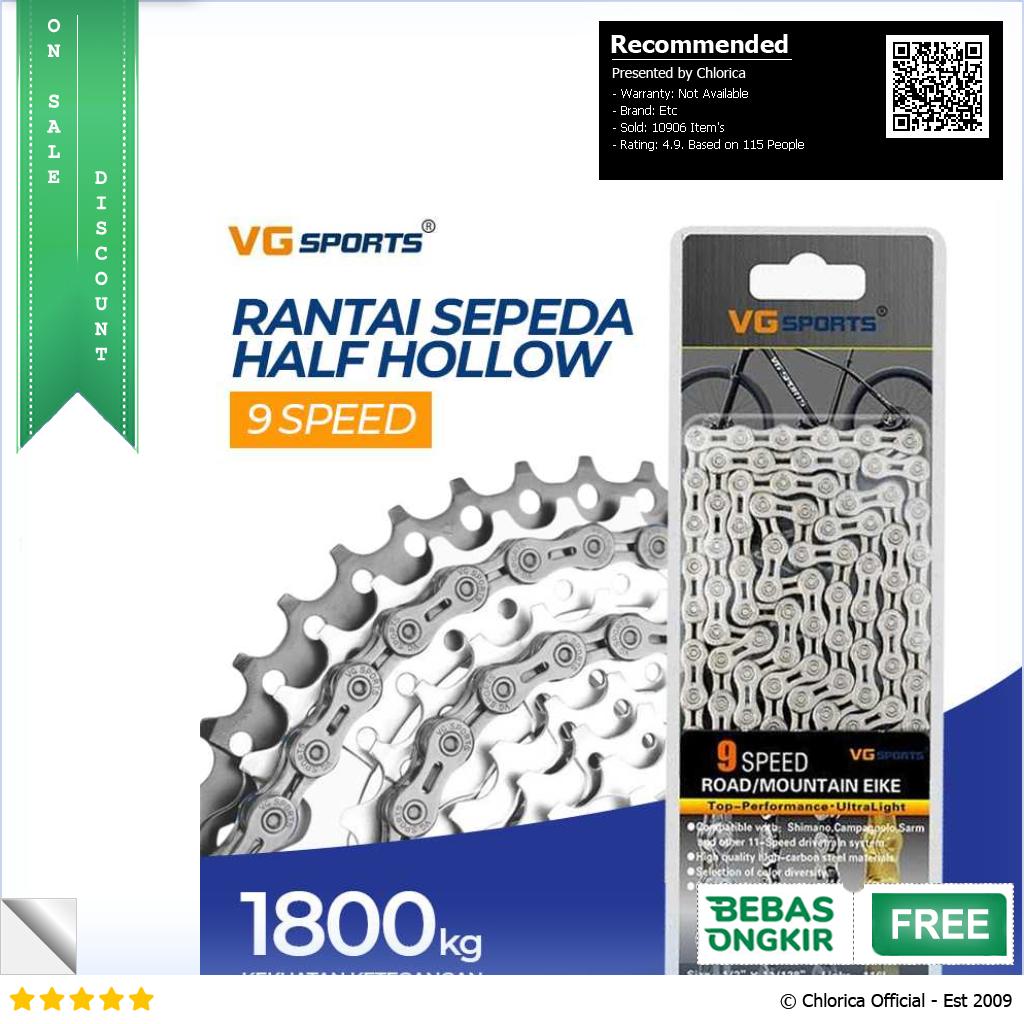 VG Sports Rantai Sepeda Bicycle Chain Half Hollow VGS