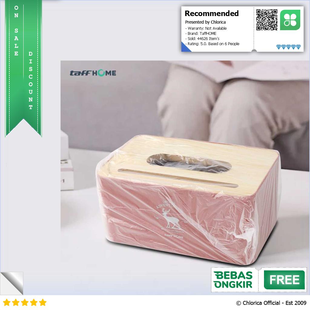 TaffHOME Kotak Tisu Kayu Tissue Box dengan Holder Smartphone ZJ008