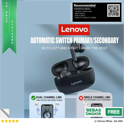 Lenovo TWS Earphone Wireless Bluetooth 5.0 with Charging Dock HT05