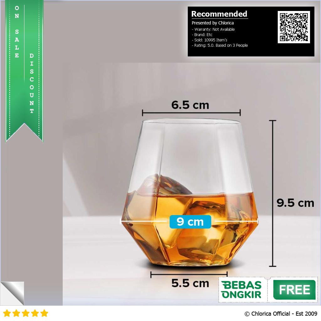 GLASSWARE Gelas Minuman Diamond Crystal Borosilicate Glass 310 ml GW107