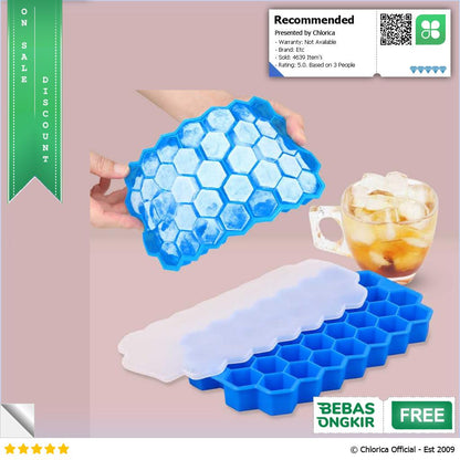 SILIKOLOVE Cetakan Es Batu Ice Cube Tray Honeycomb Heksagon 37 Slot DU655