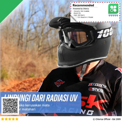 WJL Kacamata Olahraga Unisex Motocross MTB ATV Ski Goggles Fit Face UV400