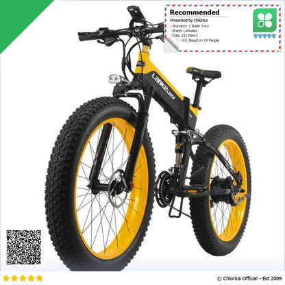 Lankeleisi Sepeda Listrik Lipat Fat Bike Tire 26x4 Inch 48V 10Ah XT750 Plus