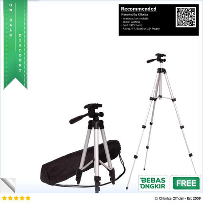 Weifeng Tripod Kamera Telescopic 4 Section Pan Head 1M WT 3110A Original