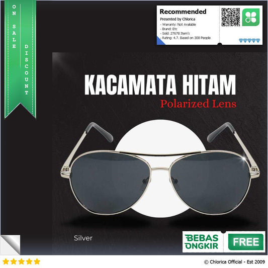 Aoron Kacamata Hitam Sunglasses Polarized Lens RB2132