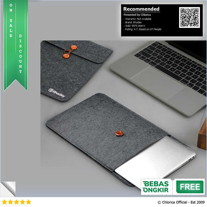 Rhodey Felt Button Style Sleeve Case Laptop Ultrabook DA58