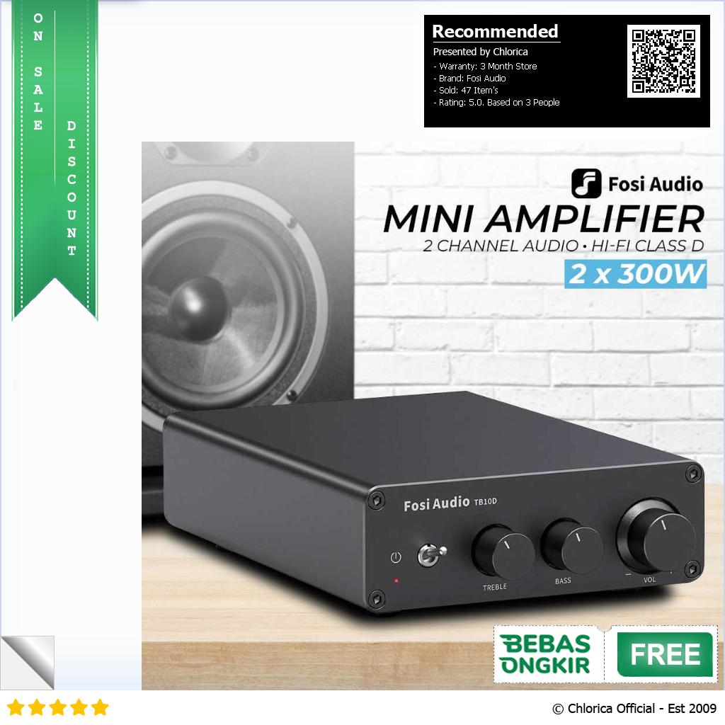 Fosi Audio Mini Amplifier 2 Channel Audio Hi Fi Class D 2x300W TB10D