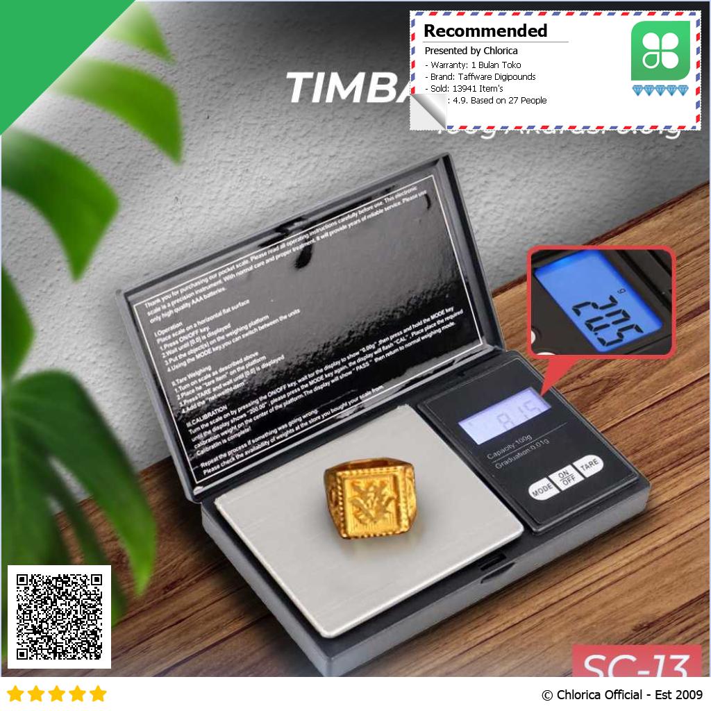 Taffware Digipounds Timbangan Mini Emas Digital Scale Akurasi 0.01g SC 13 VSW0083