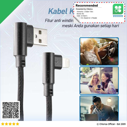 FELFIAL Kabel Data Lightning Multifungsi Fast Charging 15V 2A 1M FE 1M