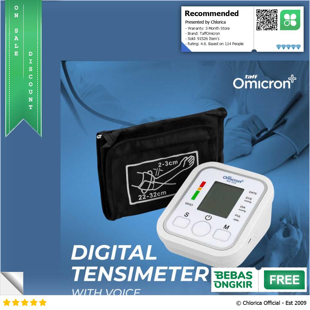 TaffOmicron Pengukur Tekanan Darah Tensimeter Digital with Voice BW 3205