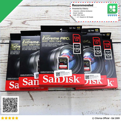 SanDisk Extreme Pro SDXC UHS I Card V30 U3 Class 10 170MB s SDSDXXY