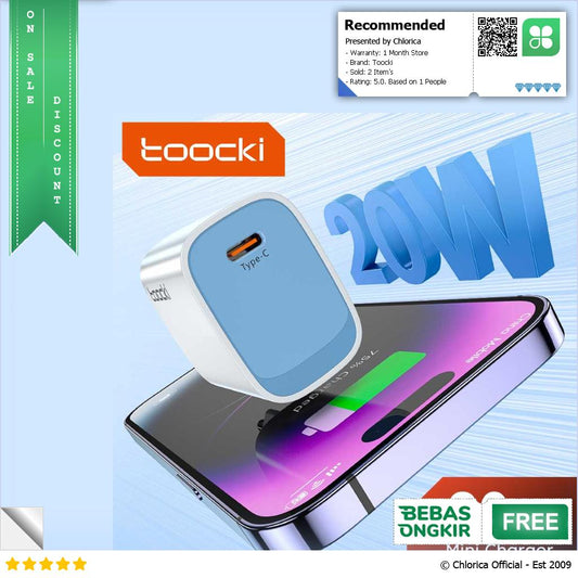 Toocki Kepala Charger USB Type C Fast Charging PD 20W TCTC XC0G