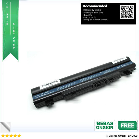 Baterai Acer Aspire E14 E15 E5 V3 E1 V5 2500 TravelMate P200 5000mAh