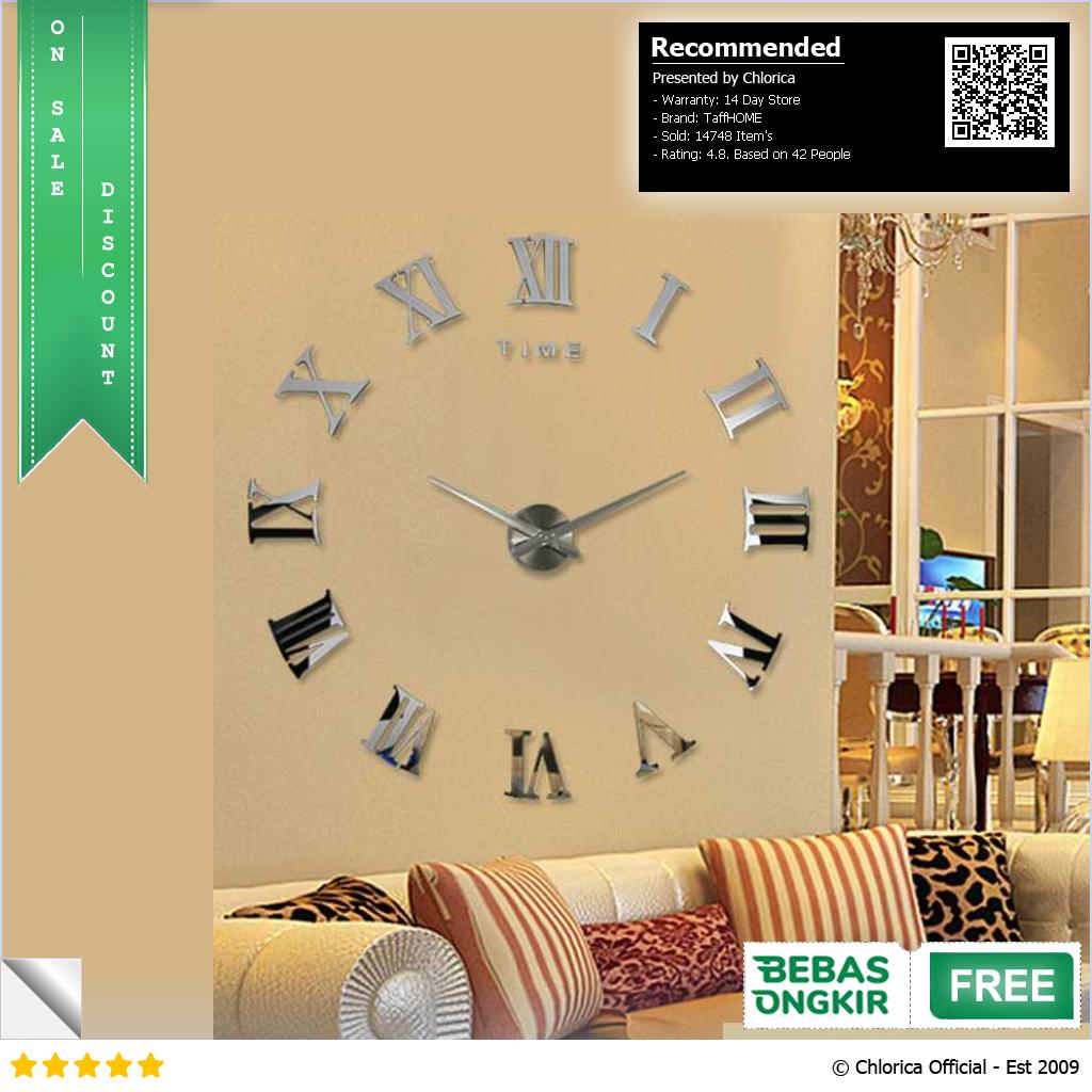 TaffHOME Jam Dinding Besar DIY Giant Clock Quartz 90 100cm DIY 106