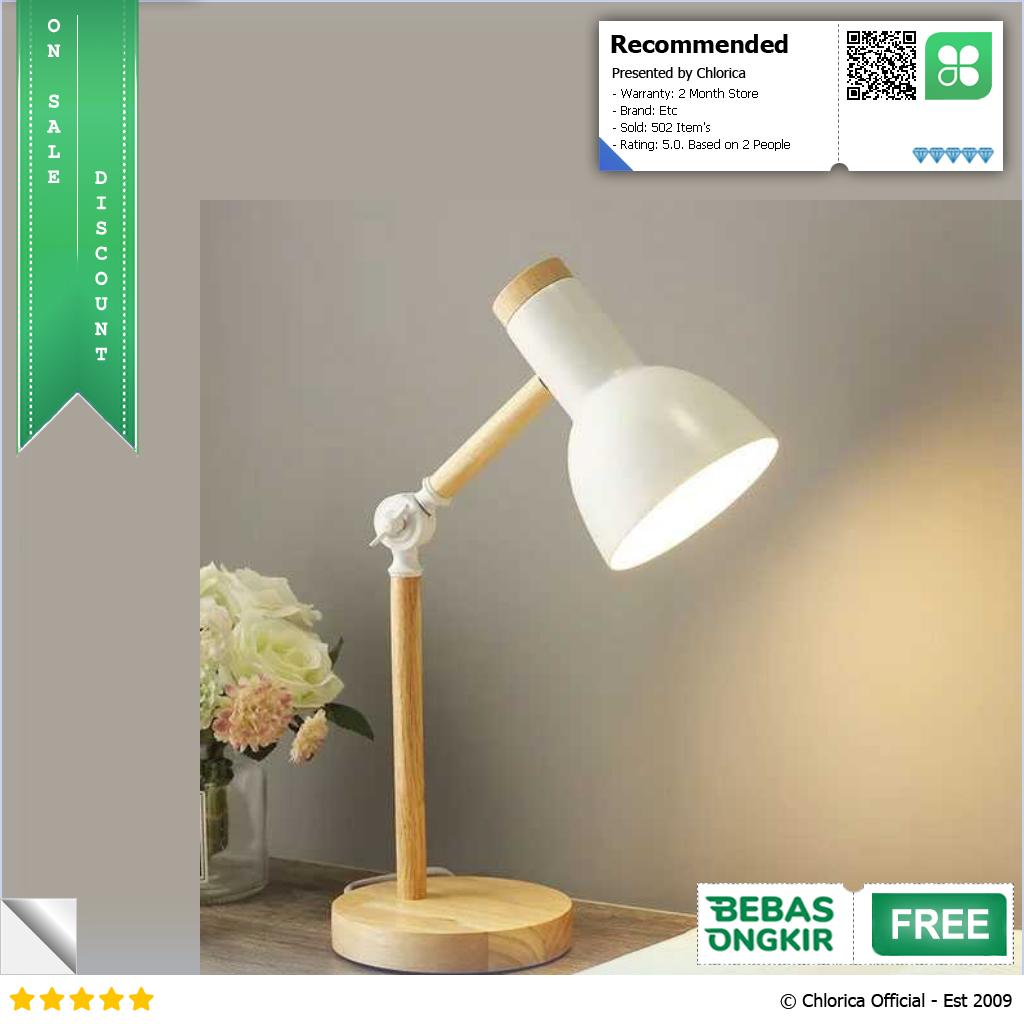 Pookin Lampu Meja Belajar LED Model Nordic Wooden Art 12W 3 in 1 Color PK407