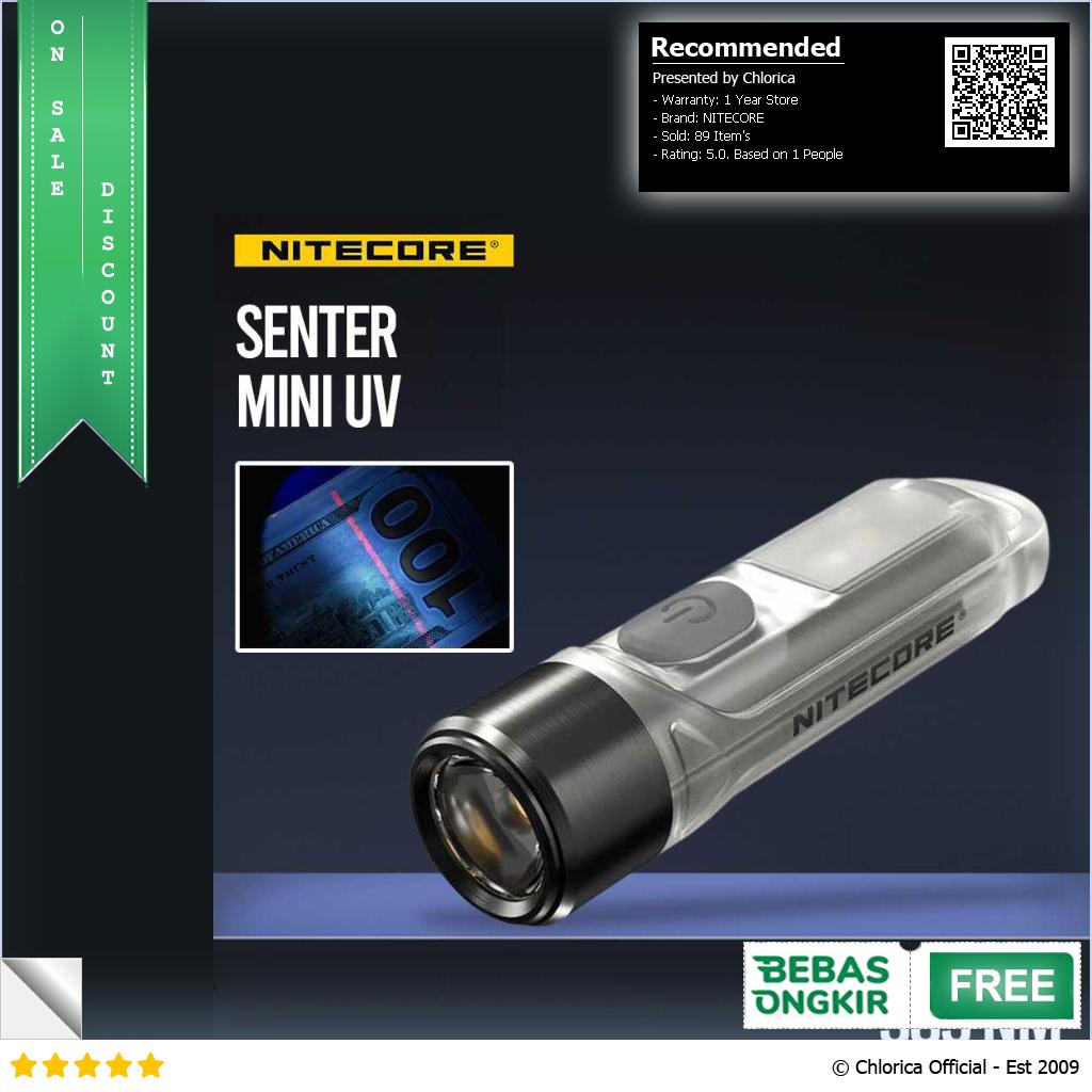 NITECORE Senter Mini UV LED IP66 130mAh 365nm 70 Lumens 1000mW TIKI UV