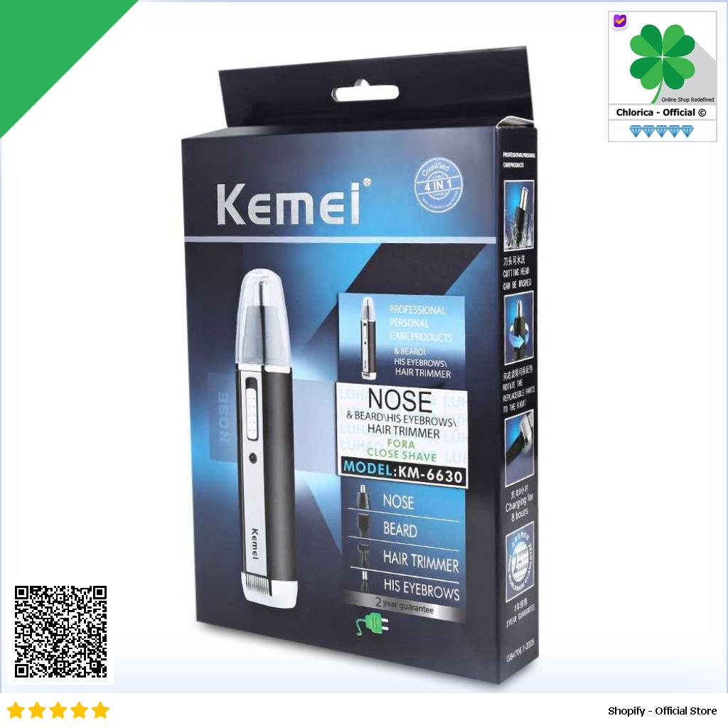 Kemei Alat Cukur Elektrik 4 in 1 Nose Ear Eyebrow Trimmer KM 6630