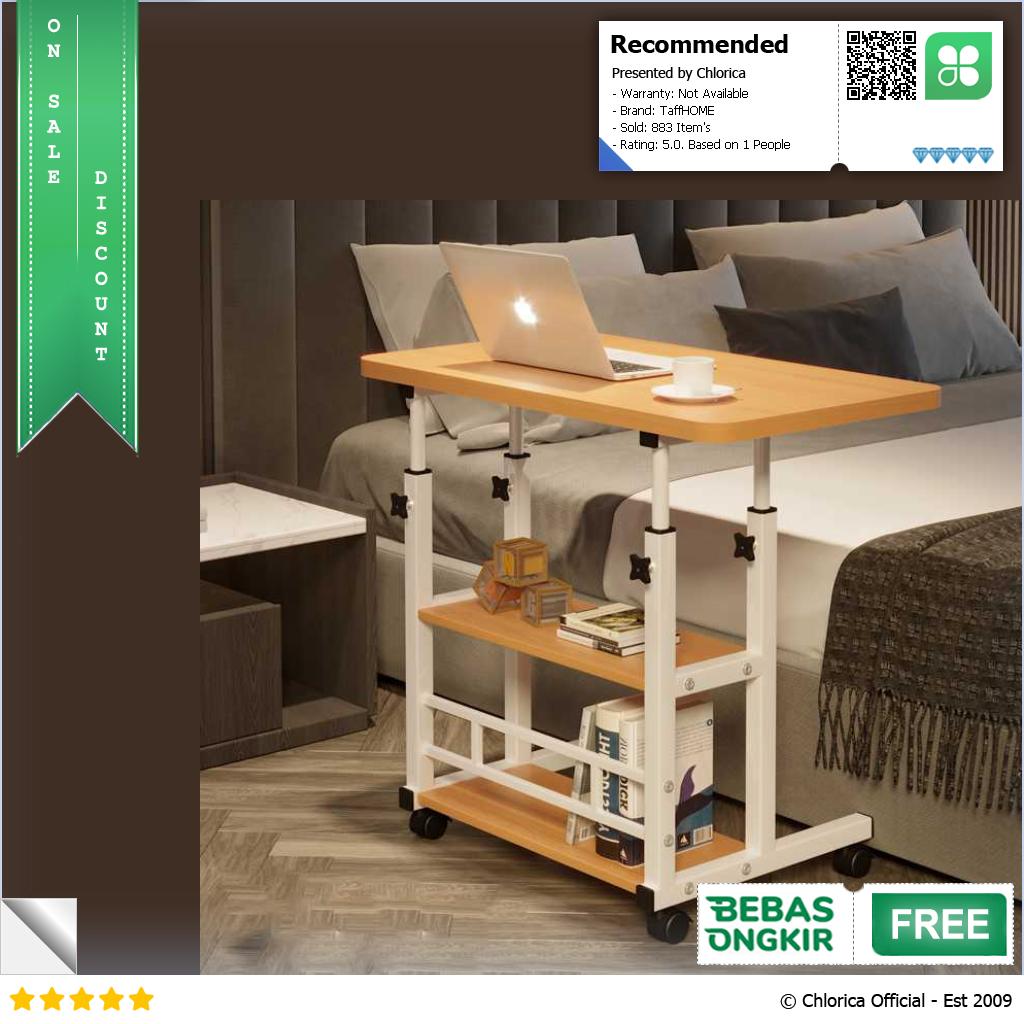 TaffHOME Meja Laptop Study Table Adjustable Double Layer 80x40cm L200