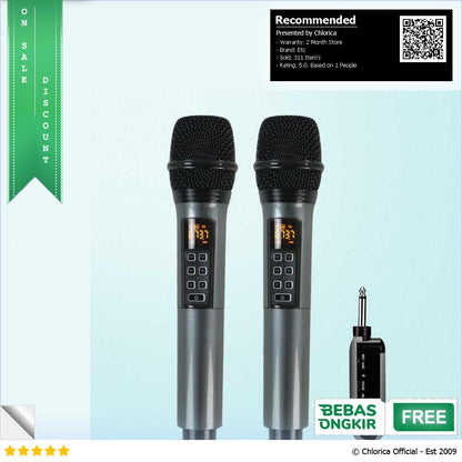 Rellent Mikrofon Karaoke Mic Wireless Portable KTV D300