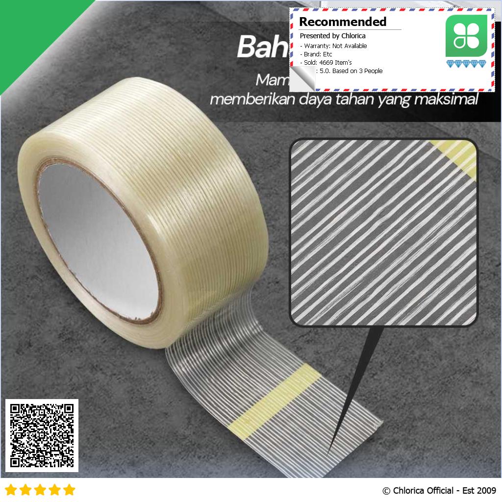 YX Lakban Super Strong Fiber Tape Isolasi Bening 25M GF25M