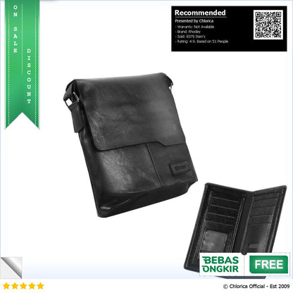 Rhodey Tas Selempang Pria Messenger Bag PU Leather dengan Dompet 898