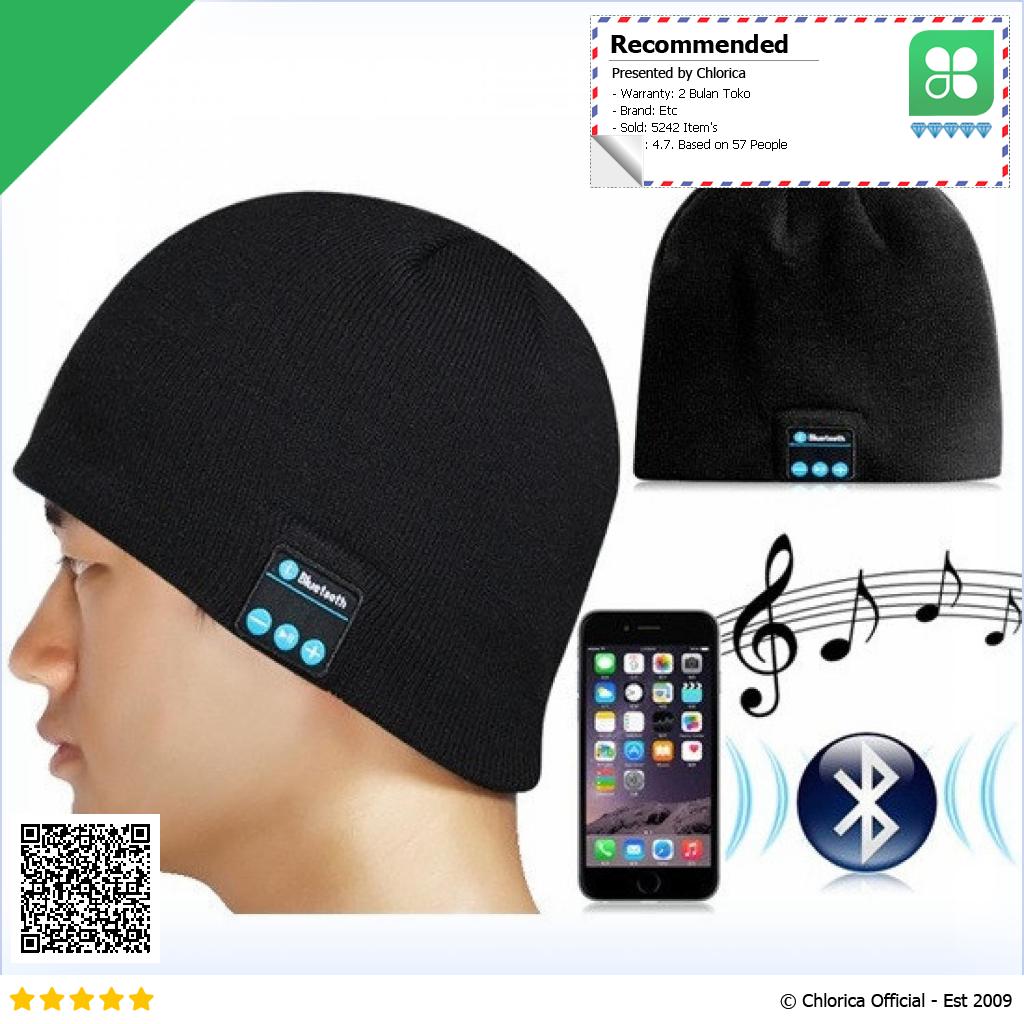 EDAL Topi Kupluk Pria Wanita Bluetooth Speaker Knit Beanie Hat Winter MK 1