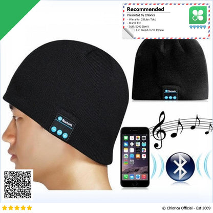 EDAL Topi Kupluk Pria Wanita Bluetooth Speaker Knit Beanie Hat Winter MK 1