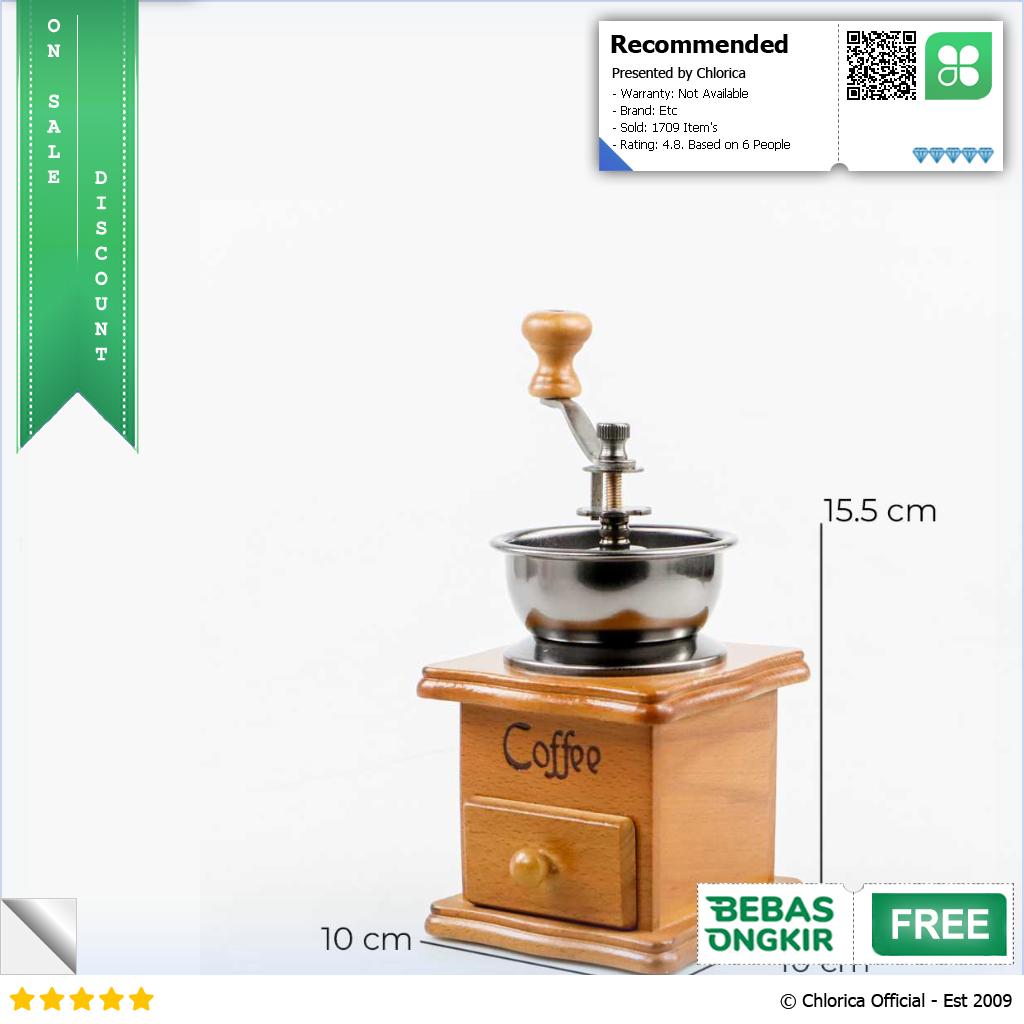 Mrosaa Alat Penggiling Kopi Manual Coffee Grinder Wood Adjustable 16290