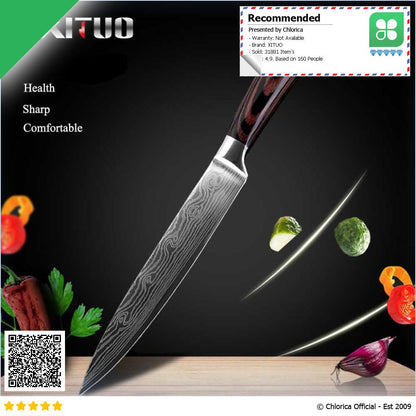 XITUO Pisau Dapur Stainless Steel Chef Damascus Pattern