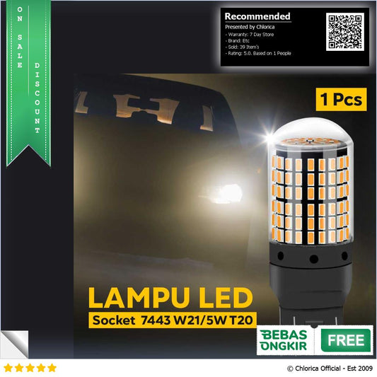 KAFOLEE Lampu Sein Mobil LED Cross Flow 3014 SMD 7443 T20 1 PCS AS720