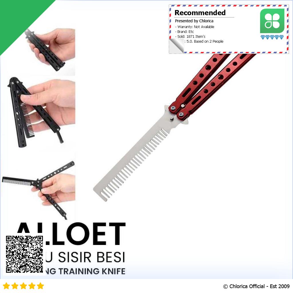 Alloet Pisau Lipat Sisir Besi Butterfly Balisong Training Knife LF 989