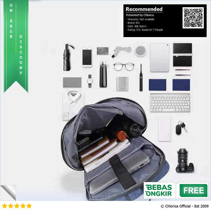 CEAVNI Tas Ransel Laptop Backpack 15.6 Inch with USB Charger Port CV9032