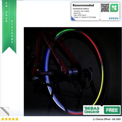 Stiker Roda Sepeda Bicycle Wheel Reflective Sticker 8 Strip A 0001