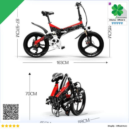 Lankeleisi Sepeda Listrik Lipat Folding Bike Smart Deluxe 48V 10.4Ah G650