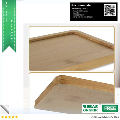 WITUSE Alas Tatakan Pot Tanaman Minimalis Persegi Panjang Bamboo Tray EQF301