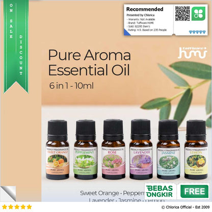 Taffware HUMI Pure Essential Oil Minyak Aromatherapy 6 in 1 10ml RHJY