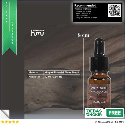 Taffware HUMI Pure Essential Oils Fragrance Minyak Aromatherapy 10ml RH 25