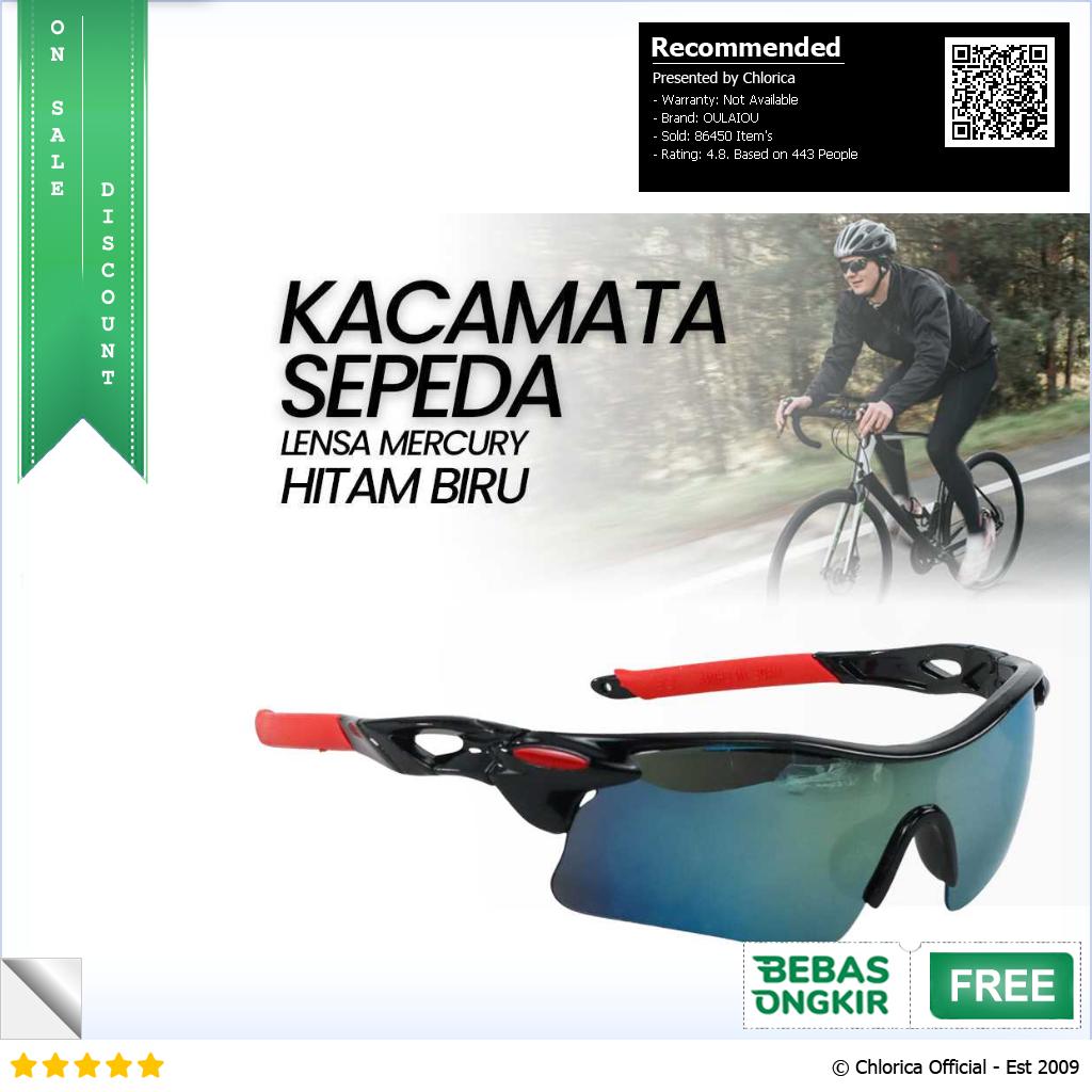 OULAIOU Kacamata Sepeda Lensa Mercury Cycling Sunglasses 9181