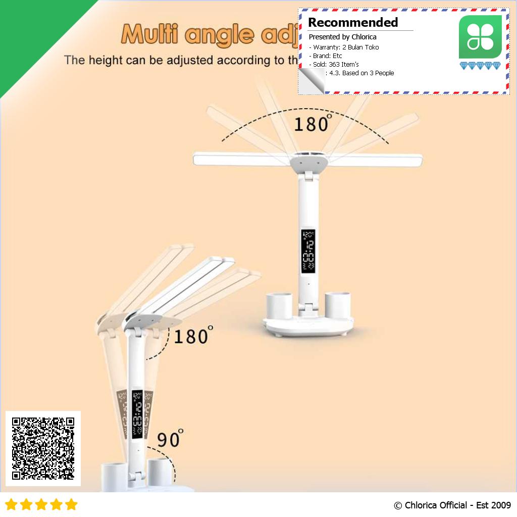 Fimilo Lampu Meja Baca LED Display Double Head Pen Holder 3 in 1 5V 7W BST 7019