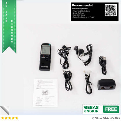 Taffware Perekam Suara Digital Voice Recorder 8GB T60