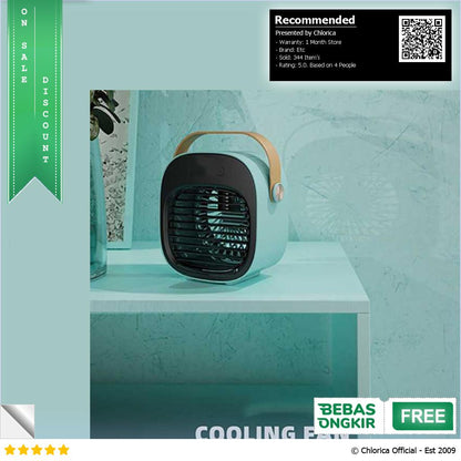 JENNIOEM Air Cooler Mini Fan AC Kipas Penyejuk Ruangan 180ml F12