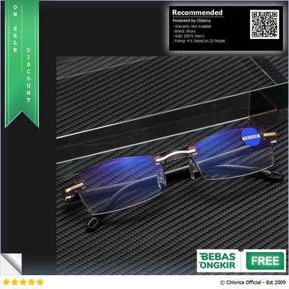 Ahora Kacamata Baca Rabun Dekat Frameless Anti Blue Light Glasses 641