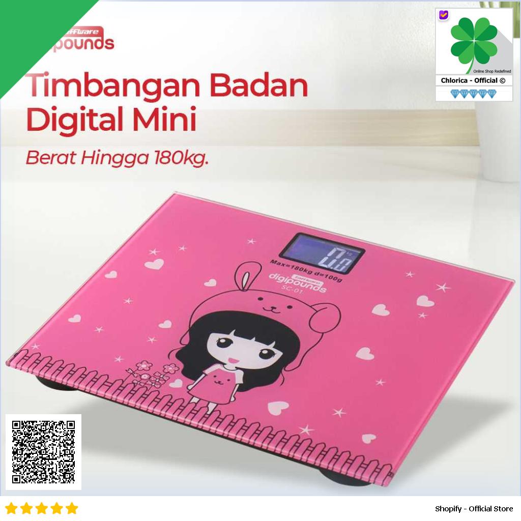 Taffware Digipounds Timbangan Badan Mini Digital Kartun 180Kg SC 01