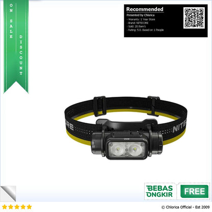 NITECORE Headlamp LED Senter Kepala Dual Light IP68 4000mAh 1400lm NU50