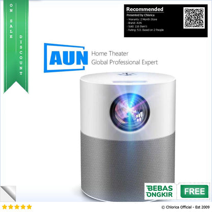 AUN Proyektor Mini Portable Projector Android 9.0 1080P 4000lm ET40S