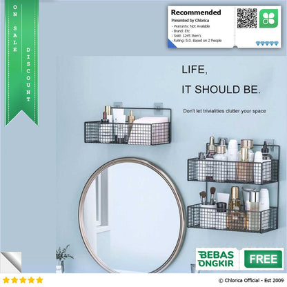 Rak Gantung Besi Organizer Bathroom Rack 2 Layers 35.5x15.5x35cm G20