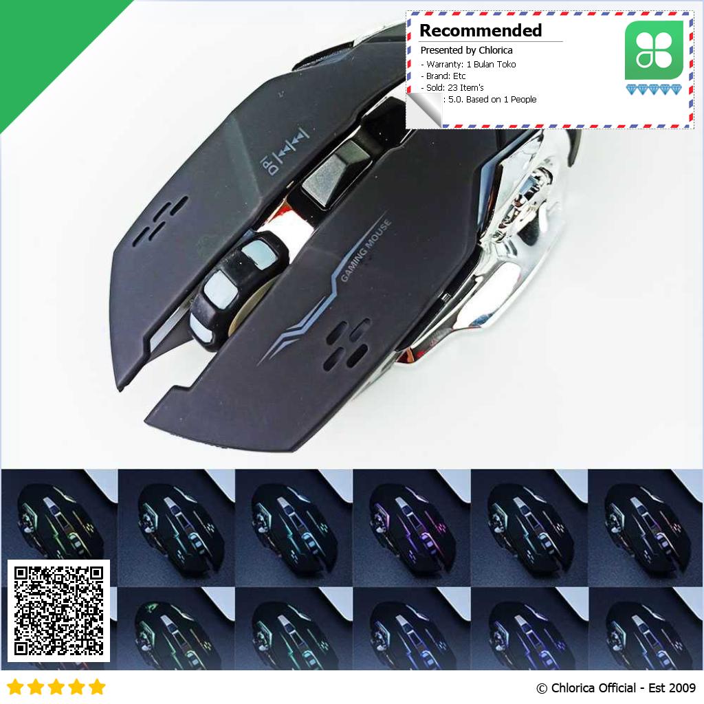 T WOLF Mouse Gaming Silent LED Wireless USB 2.4GHz 600mAh 1600 DPI Q13