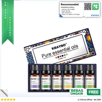 KBAYBO Pure Essential Oils Minyak Aromatherapy 10ml 6PCS K E2